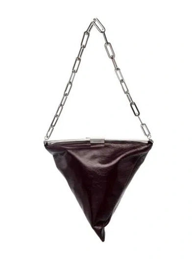 Pre-owned By Far Leather Shoulder Bag In Purple