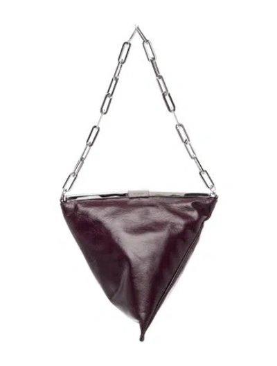 Pre-owned By Far Leather Shoulder Bag In Purple