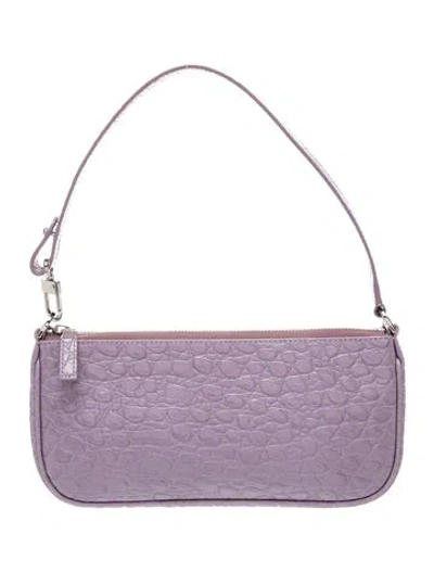 Pre-owned By Far Leather Shoulder Bag In Purple