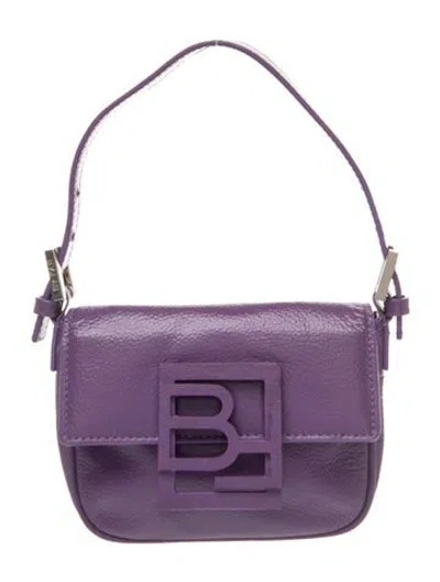 Pre-owned By Far Leather Shoulder Bag In Purple