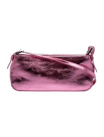 Pre-owned By Far Leather Shoulder Bag In Purple