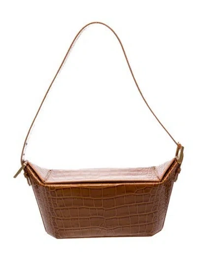 Pre-owned By Far Leather Shoulder Bag W/ Tags In Brown