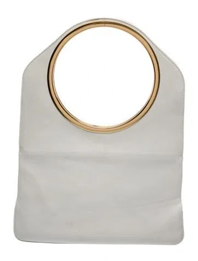 Pre-owned By Far Leather Shoulder Bag In White