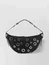 By Far Leather Shoulder Bag With Studs And Grommet Detailing In Black
