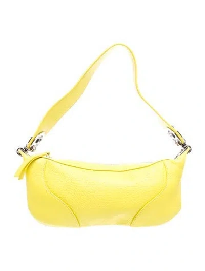 Pre-owned By Far Leather Shoulder Bag In Yellow