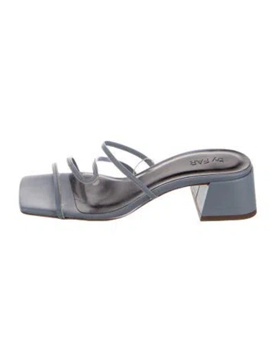 Pre-owned By Far Leather Slides In Blue