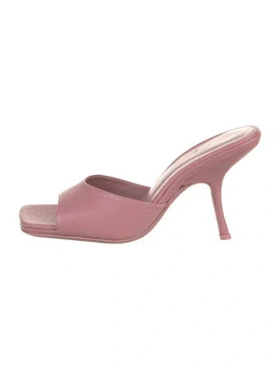 Pre-owned By Far Leather Slides W/ Tags In Pink