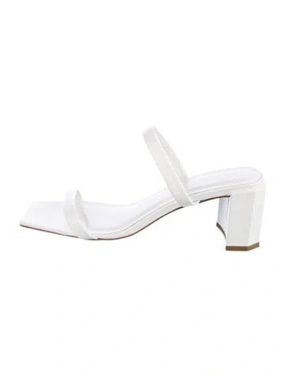 Pre-owned By Far Leather Slides In White