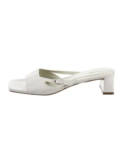 Pre-owned By Far Leather Slides In White