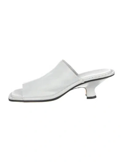 Pre-owned By Far Leather Slides In White