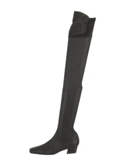 Pre-owned By Far Leather Sock Boots In Black