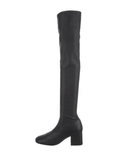 Pre-owned By Far Leather Sock Boots In Black