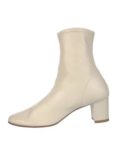 Pre-owned By Far Leather Sock Boots In Neutral