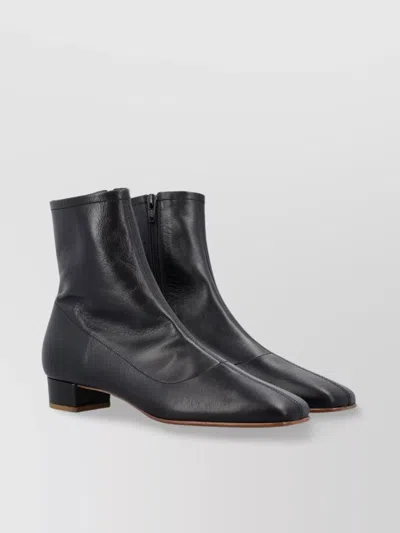By Far Leather Square Toe Ankle Boot