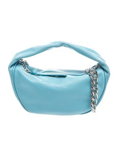 Pre-owned By Far Leather Top Handle Bag In Blue