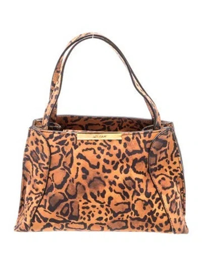 Pre-owned By Far Leather Top Handle Bag In Brown