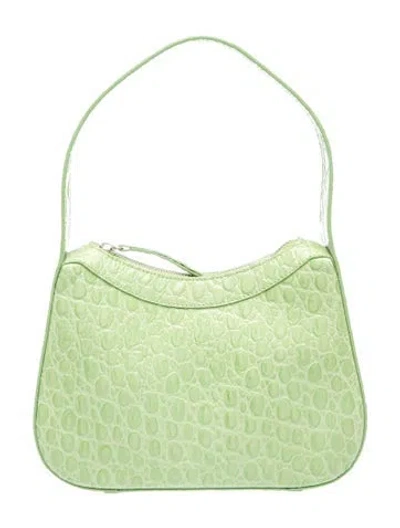 Pre-owned By Far Leather Top Handle Bag In Green