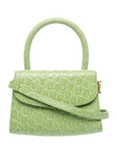 Pre-owned By Far Leather Top Handle Bag In Green
