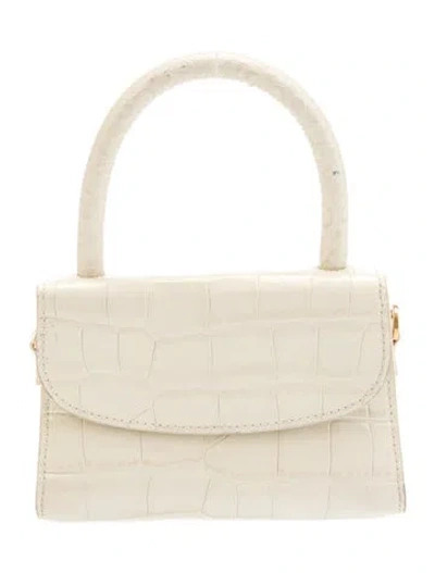 Pre-owned By Far Leather Top Handle Bag In Neutral