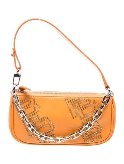 Pre-owned By Far Leather Top Handle Bag In Orange