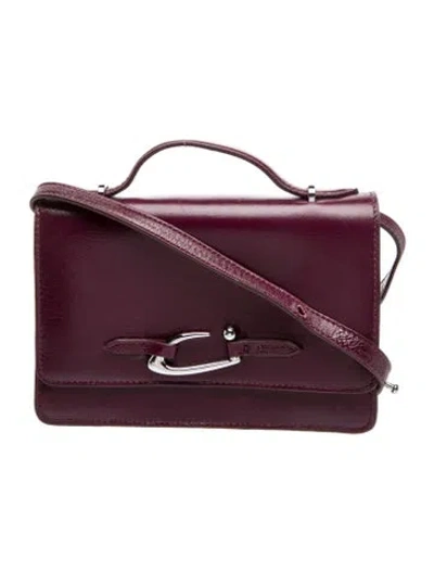 Pre-owned By Far Leather Top Handle Bag In Purple
