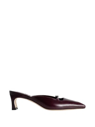 By Far Leda Chain-detail Mules In Burgundy