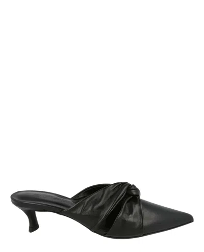 By Far Leoncia Leather Mules In Black