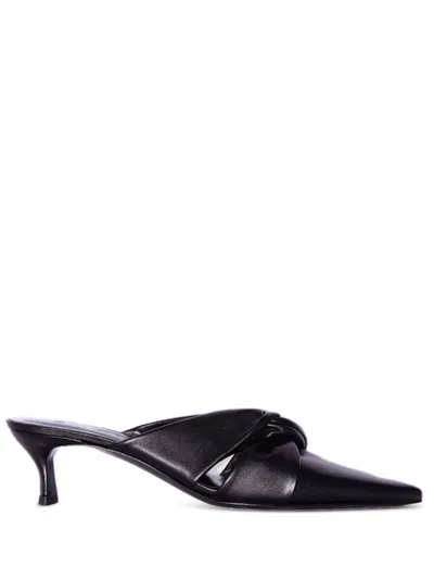 By Far Leoncia Leather Mules In Black