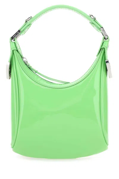 BY FAR LIGHT GREEN LEATHER COSMO HANDBAG