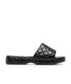 By Far Lilo Quilted Sandals In Black