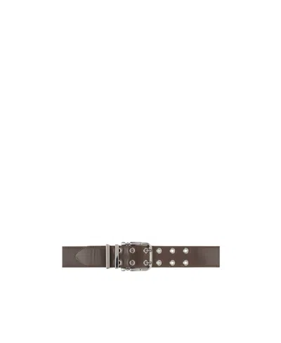 By Far Logo Belt In Brown