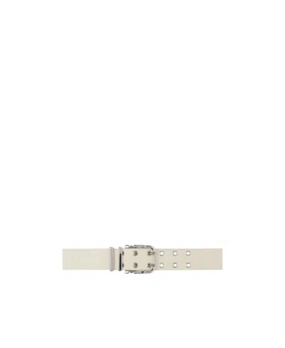By Far Logo Belt In White