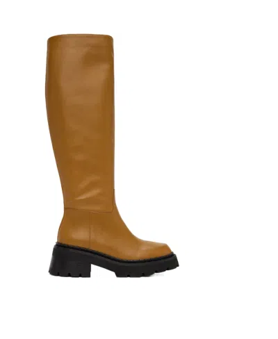 By Far Logo Boots In Brown