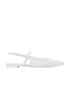 By Far Logo Embossed Ballet Shoes In White