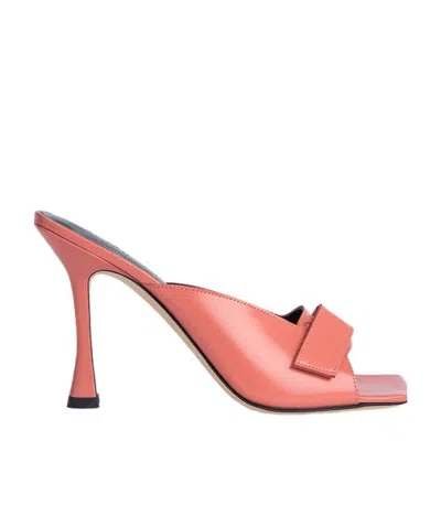 By Far Logo High-heeled Sandals In Pink