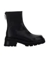 By Far Logo Leather Ankle Boots In Black