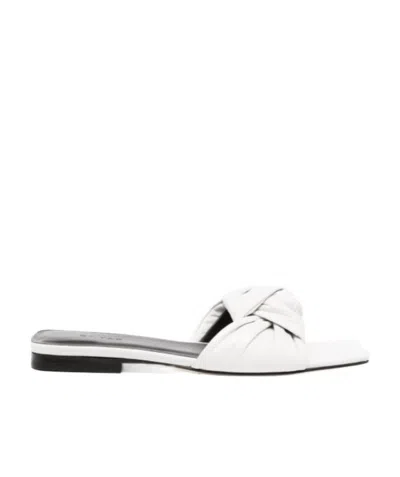 By Far Logo Sandals In White