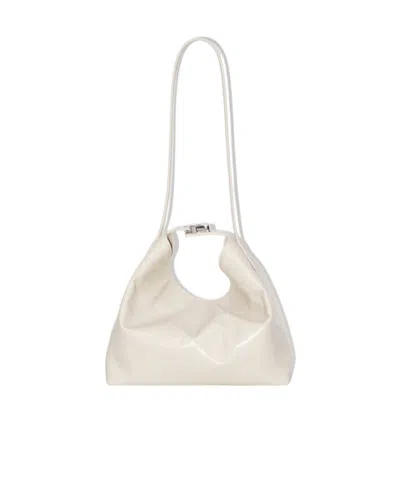 By Far Logo Shoulder Bag In White