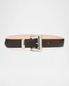By Far Marco Tabac Nappa Leather Belt In Brown