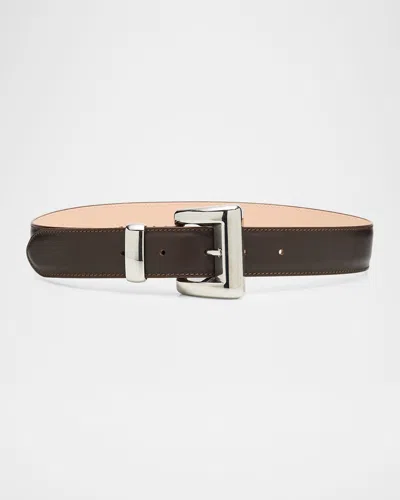 By Far Marco Tabac Nappa Leather Belt In Brown