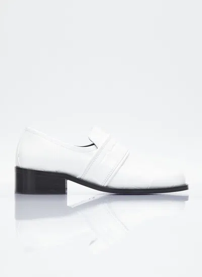 BY FAR MAXI CROCO EMBOSSED LEATHER LOAFERS