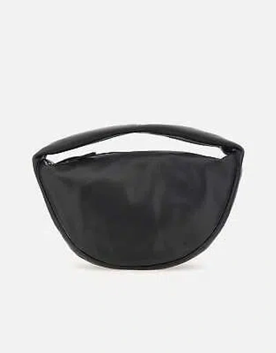 Pre-owned By Far Maxi Cush Leather Handbag In Black