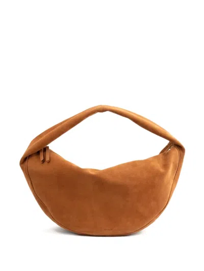 By Far Maxi Cush Suede Shoulder Bag In Brown