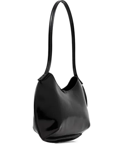 By Far Medium Horner Leather Shoulder Bag In Black