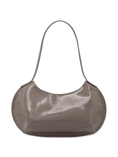 By Far Medium Horner Leather Shoulder Bag In Gray