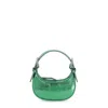 By Far Metallic Zipped Shoulder Bag In Green