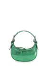 By Far Metallic Zipped Shoulder Bag In Green