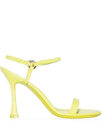 By Far Mia 100mm Sandals In Green