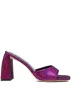 By Far Michele Disco Leather Mules In Pink