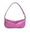 By Far Mini Amira Metallic-effect Shoulder Bag In Pink